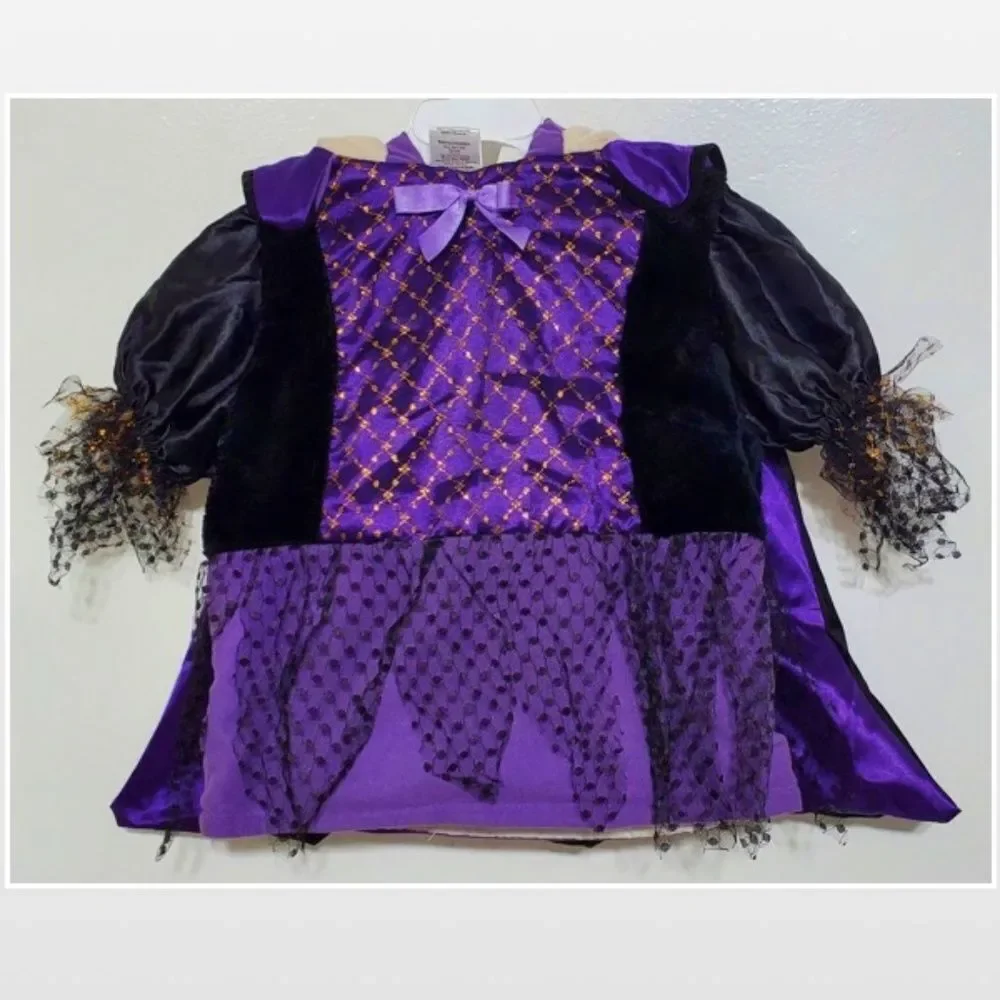 Vintage Kid Baby Toddler Size 24 Months Black & Purple Witch Costume